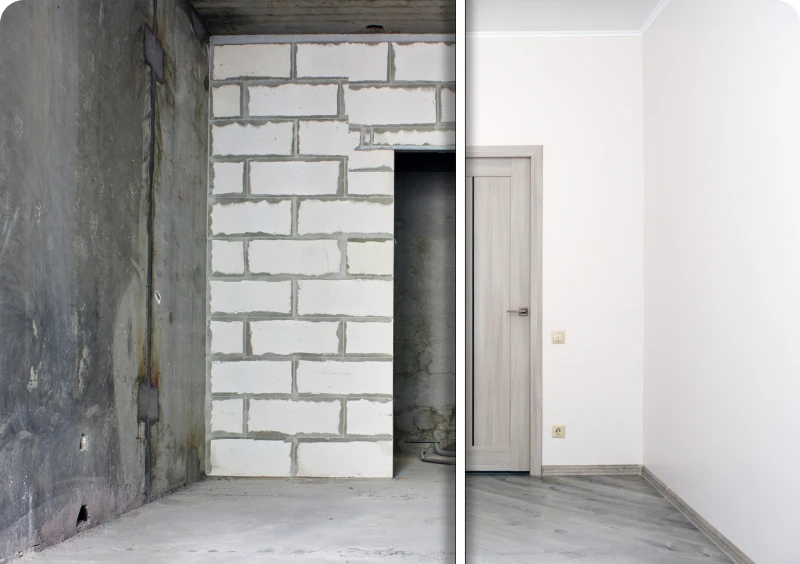 Unfinished to finished room transformation