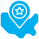 Map marker icon with star