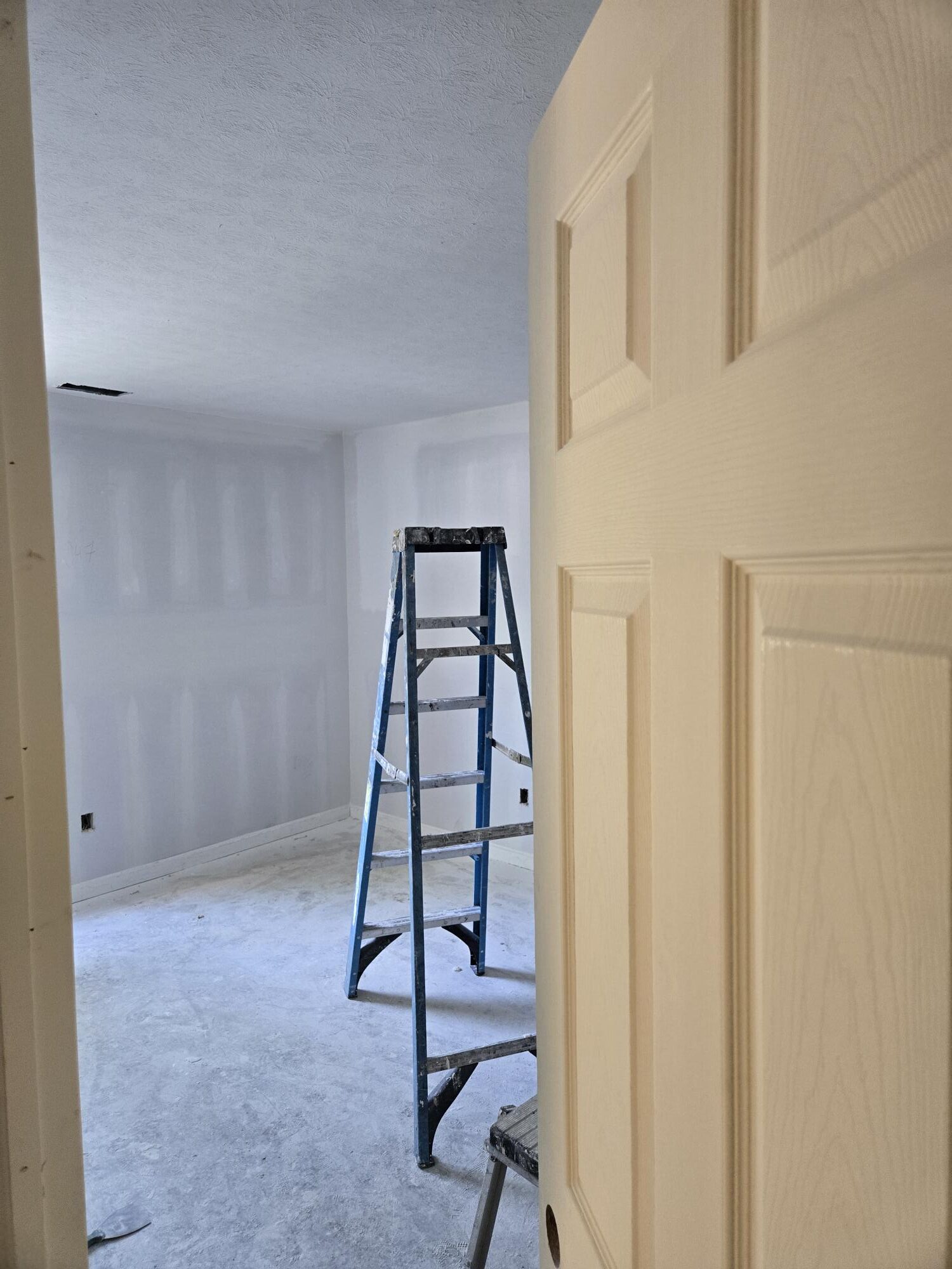 Doorway view of home remodeling project